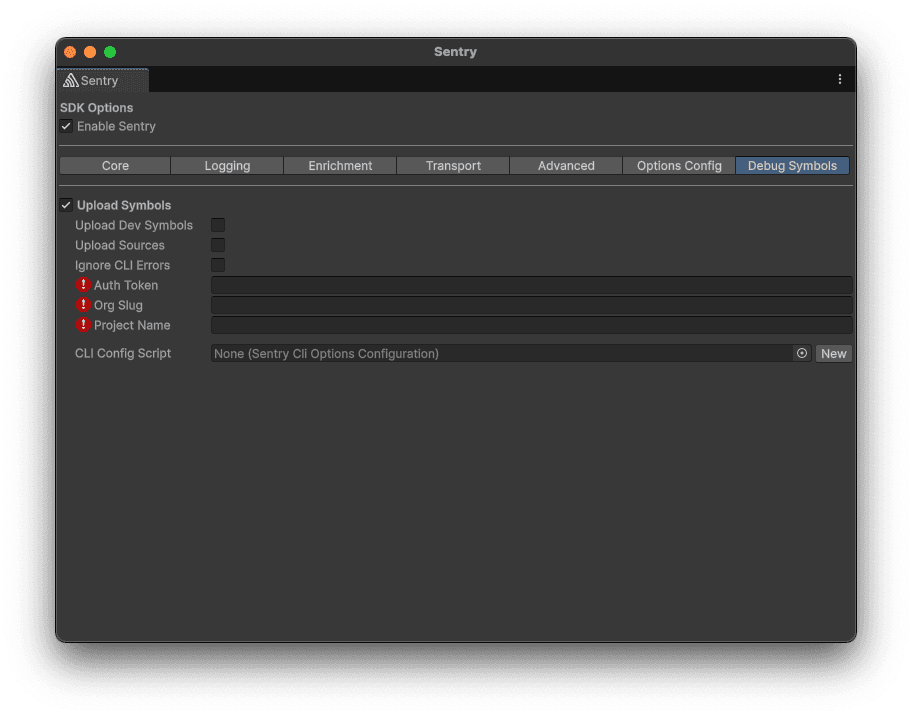 Options Configuration